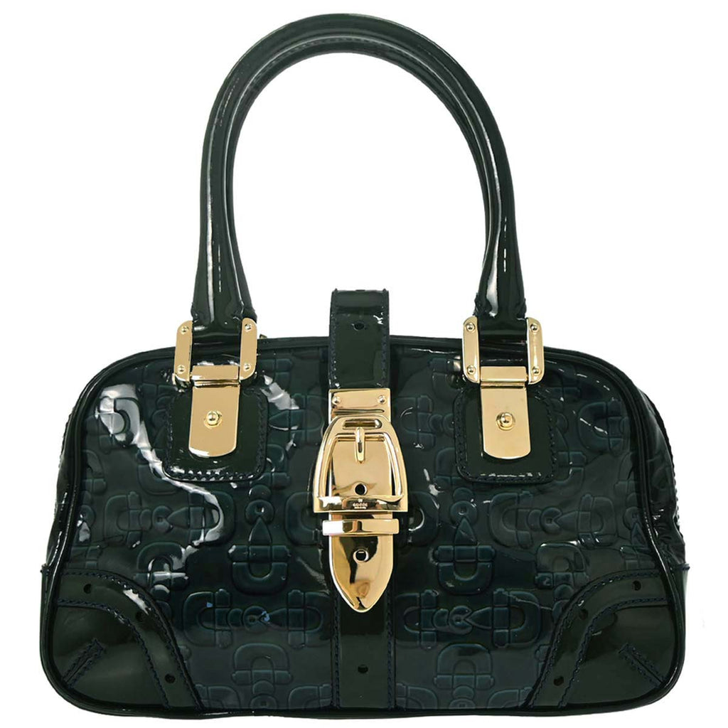 Gucci Green PVC Horsebit Pattern Handbag