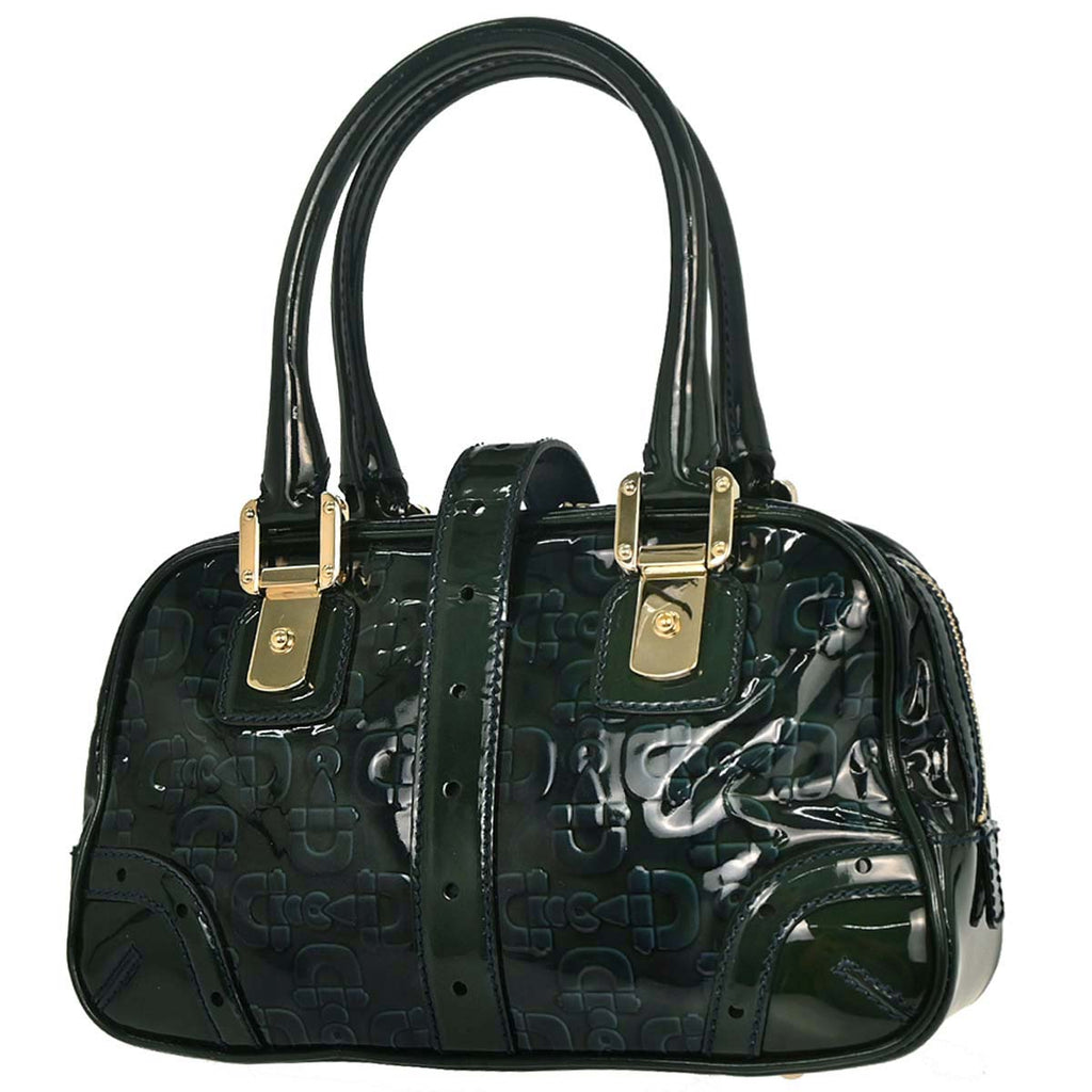 Gucci Green PVC Horsebit Pattern Handbag