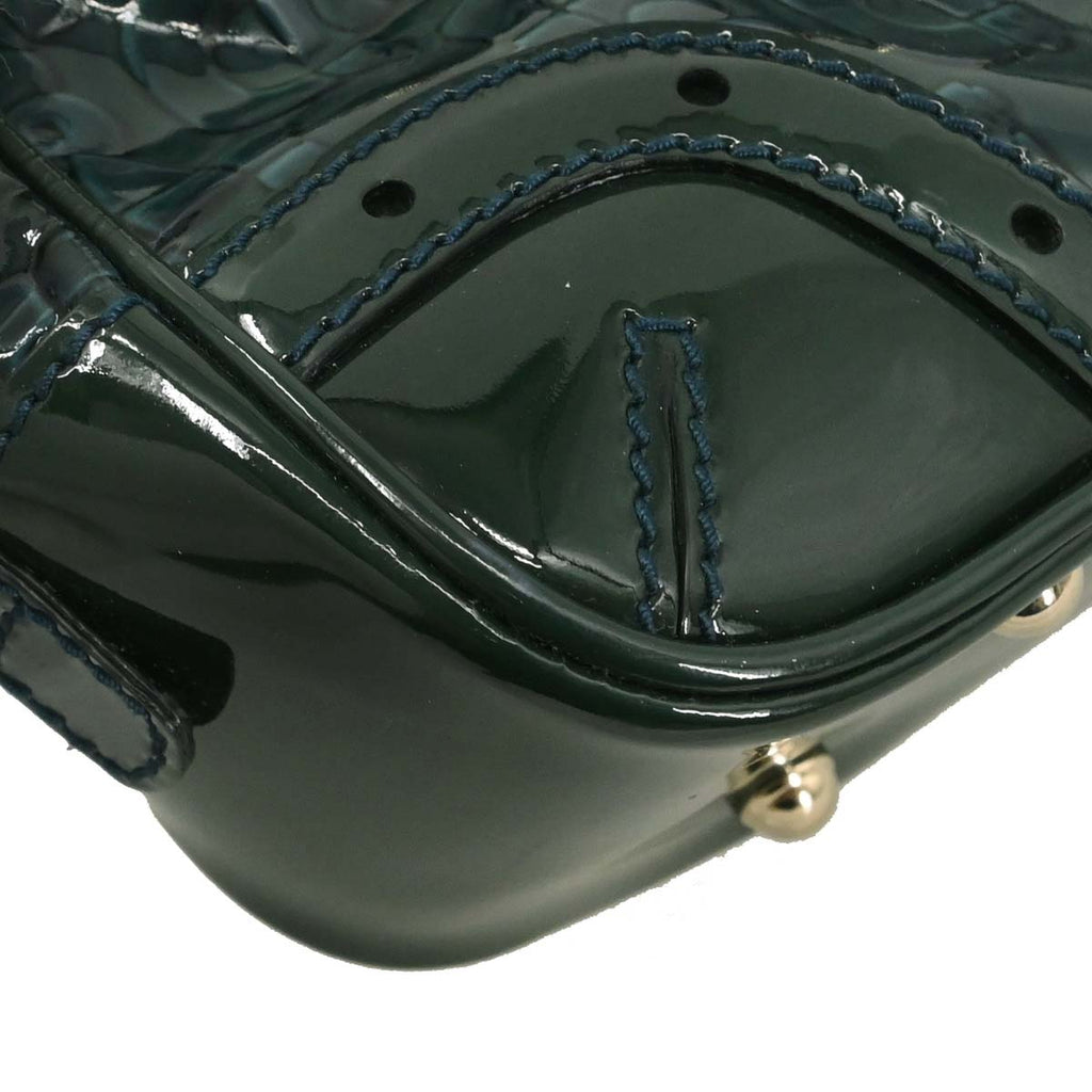 Gucci Green PVC Horsebit Pattern Handbag