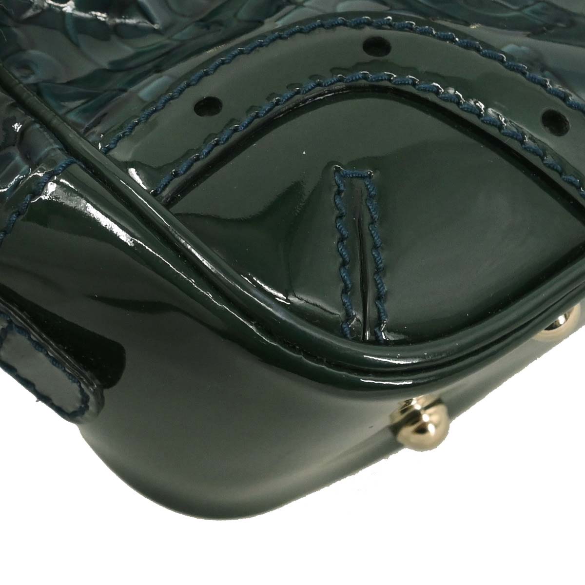 Gucci Green PVC Horsebit Pattern Handbag