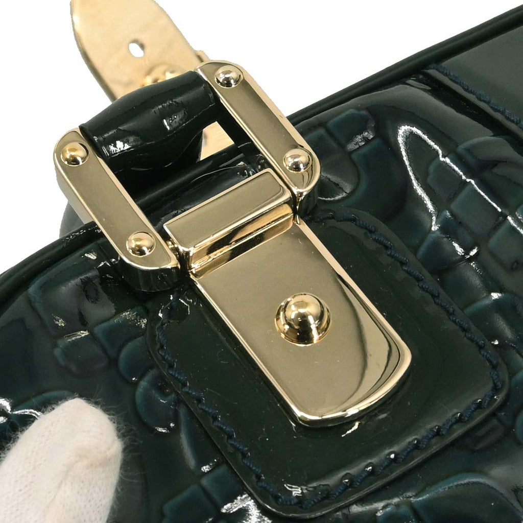 Gucci Green PVC Horsebit Pattern Handbag