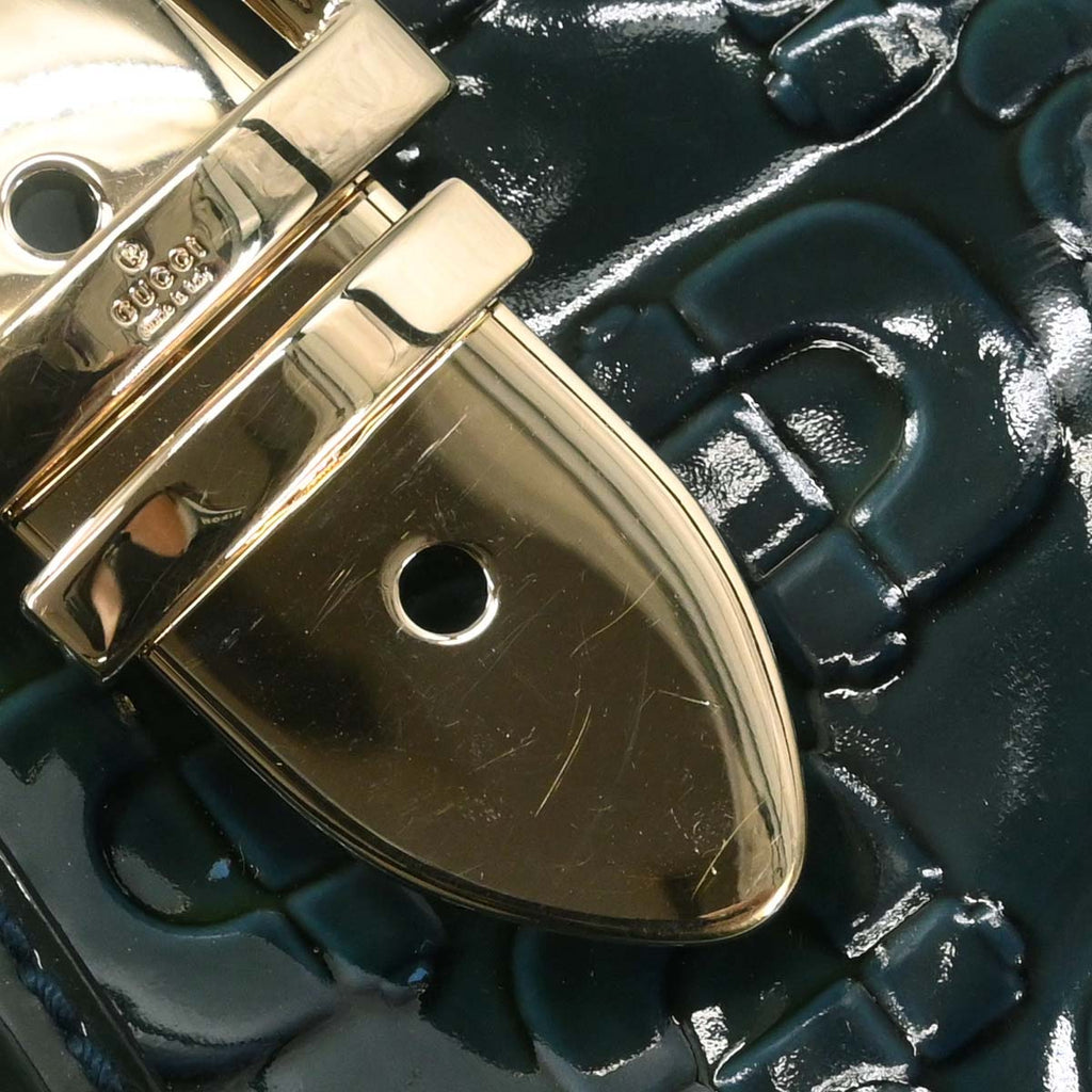 Gucci Green PVC Horsebit Pattern Handbag