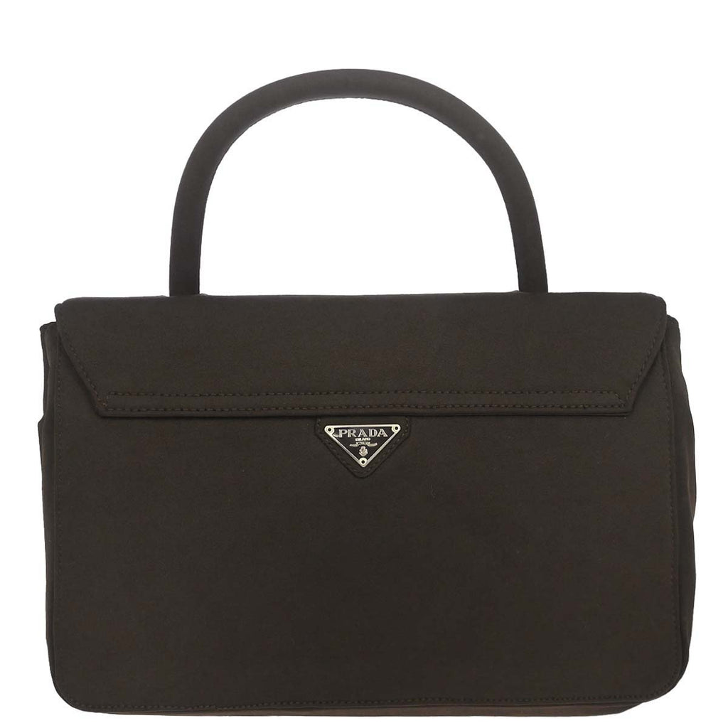 Prada Brown Nylon Top Handle Handbag