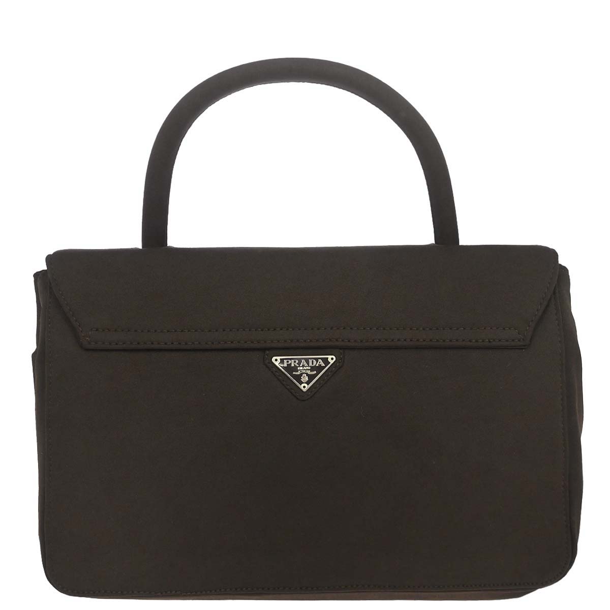 Prada Brown Nylon Top Handle Handbag