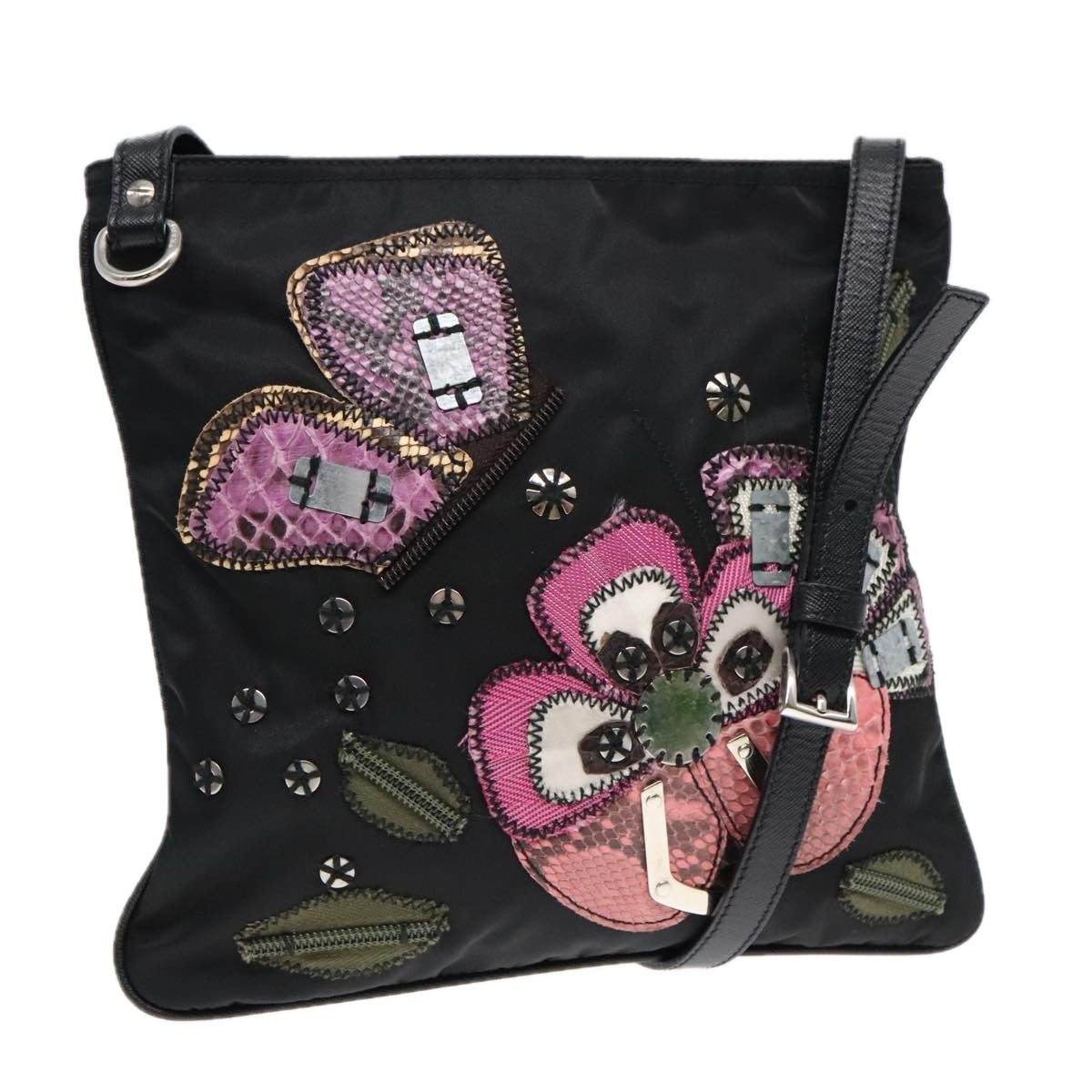 Prada Re-Edition Black Canvas Shoulder Bag