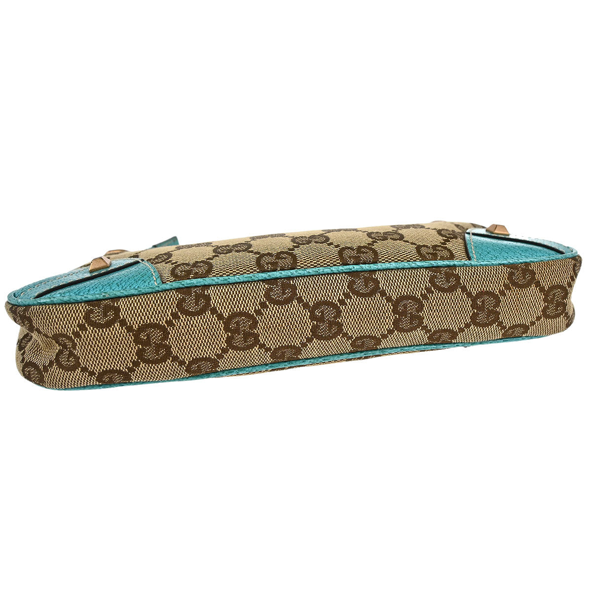 Gucci Beige Blue Canvas GG Chain Handbag