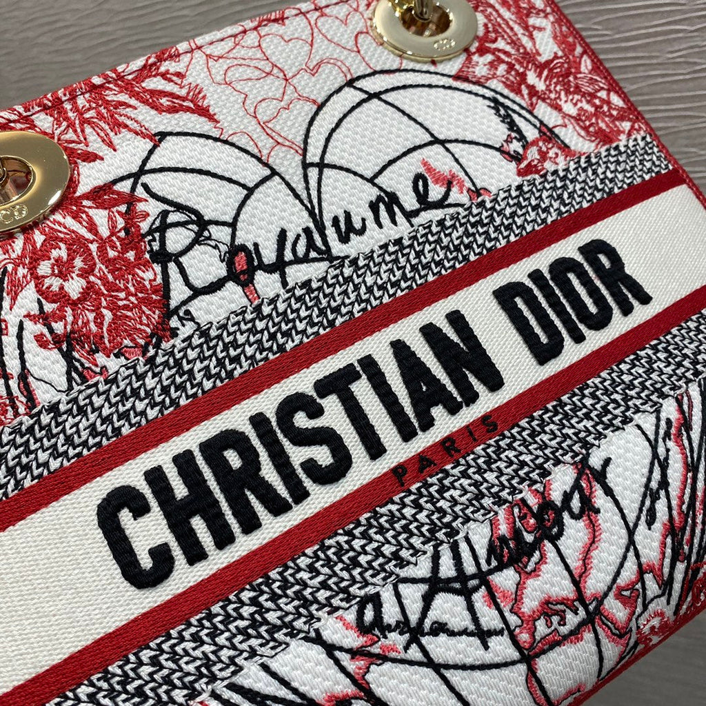 Dior MeDiorum Lady D-Lite Bag, Red Handbags, Crossbody Bags, 24cm CD