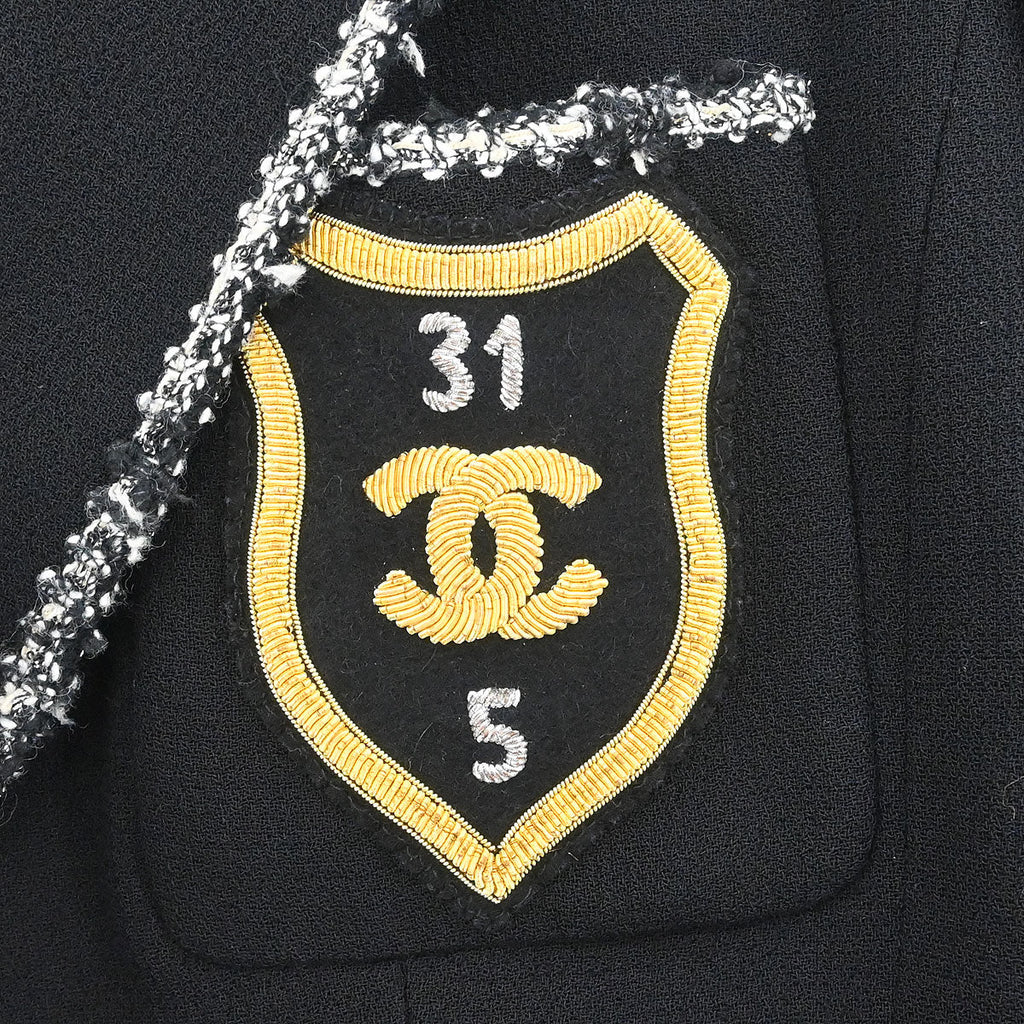 Chanel 2005 Emblem Single Breasted Jacket Black #42