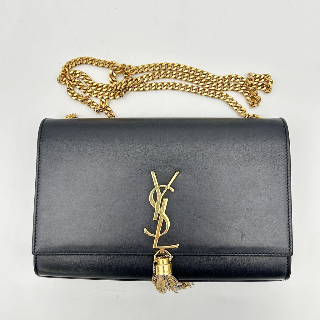 Saint Laurent Classic Kate Tassel Chain Shoulder Black LA30622