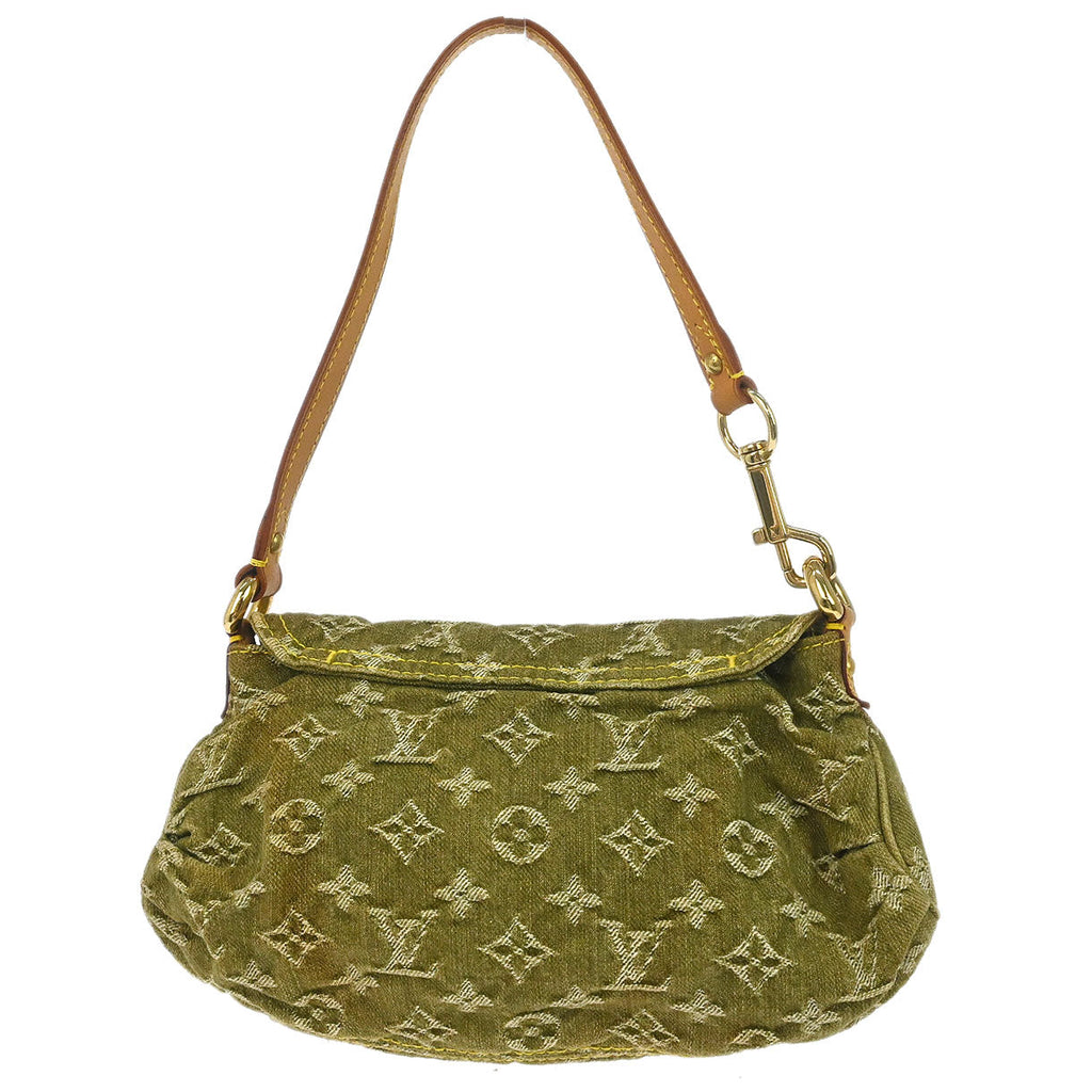 Louis Vuitton Khaki Monogram Denim Mini Pleaty Handbag M95217