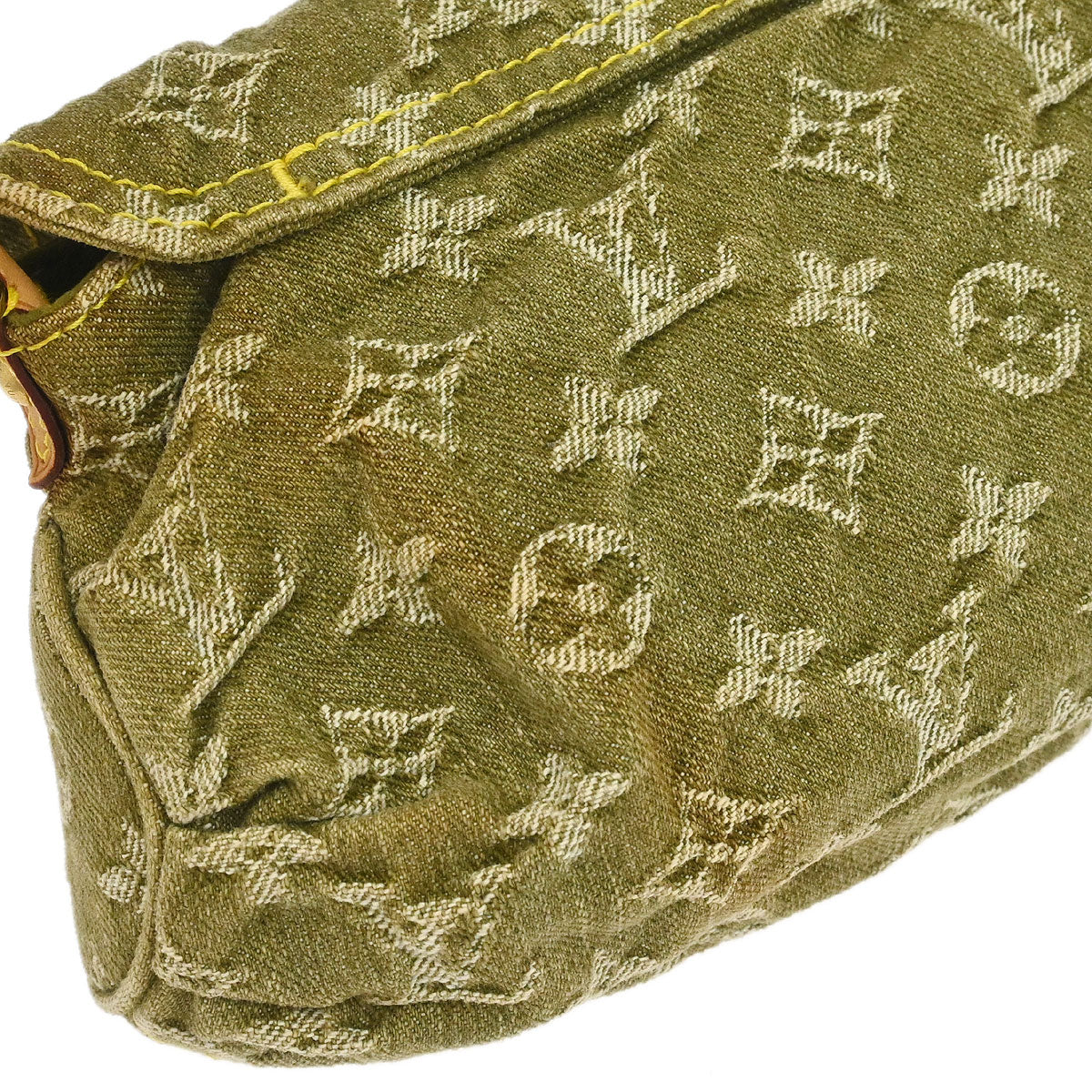 Louis Vuitton Khaki Monogram Denim Mini Pleaty Handbag M95217