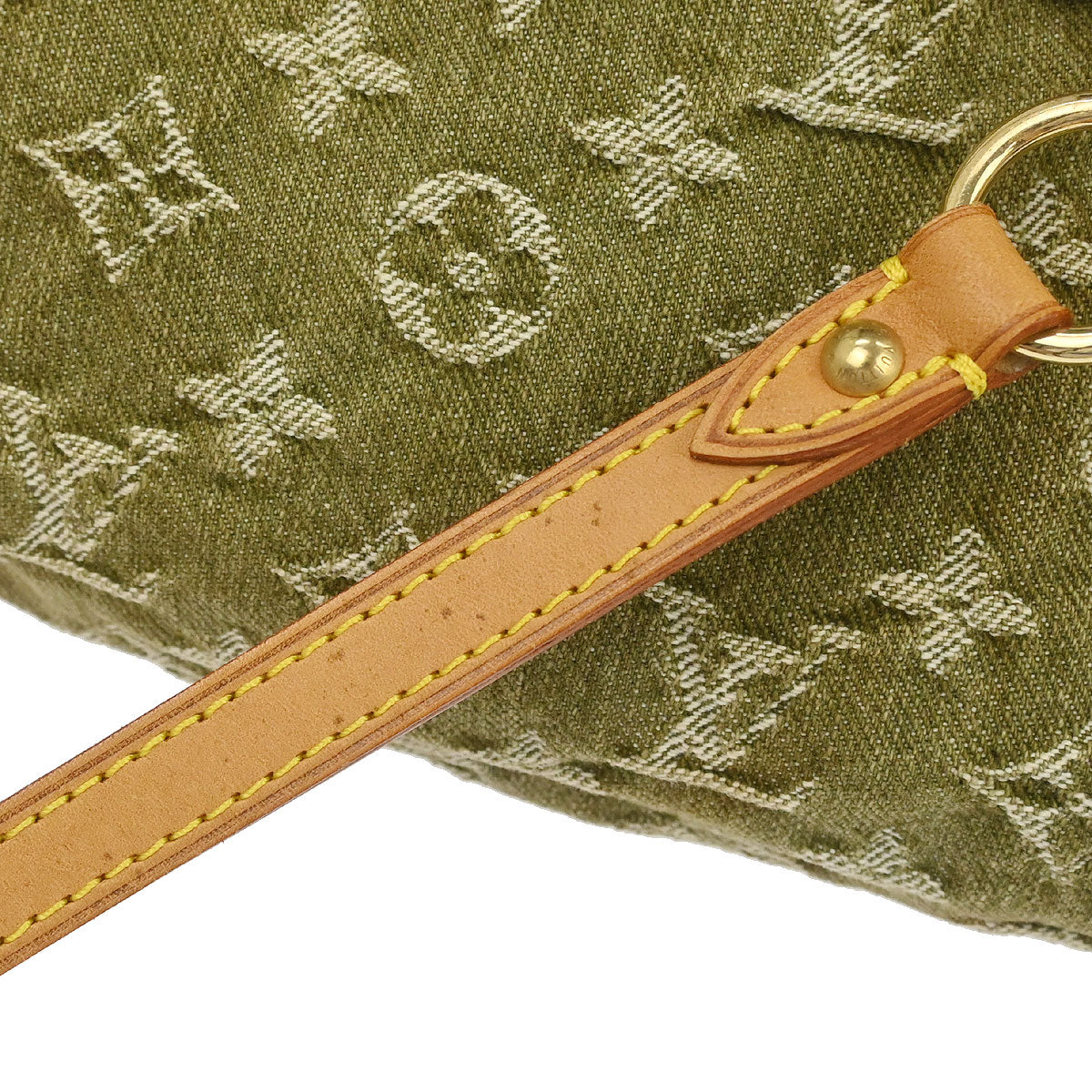 Louis Vuitton Khaki Monogram Denim Mini Pleaty Handbag M95217