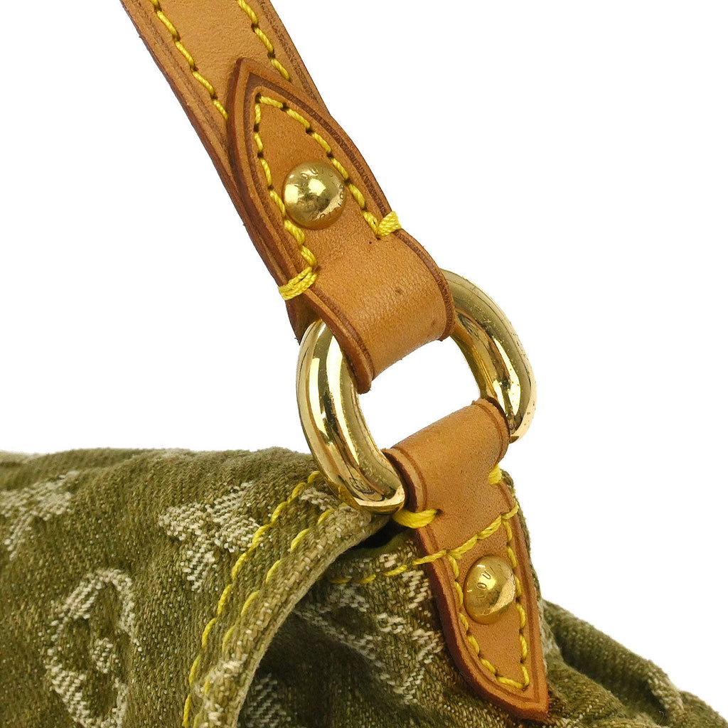 Louis Vuitton Khaki Monogram Denim Mini Pleaty Handbag M95217
