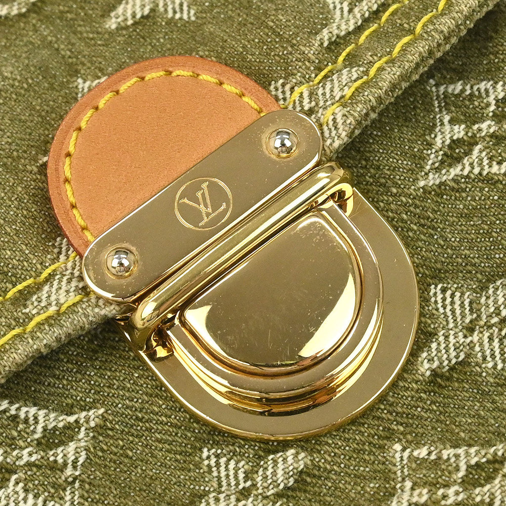 Louis Vuitton Khaki Monogram Denim Mini Pleaty Handbag M95217