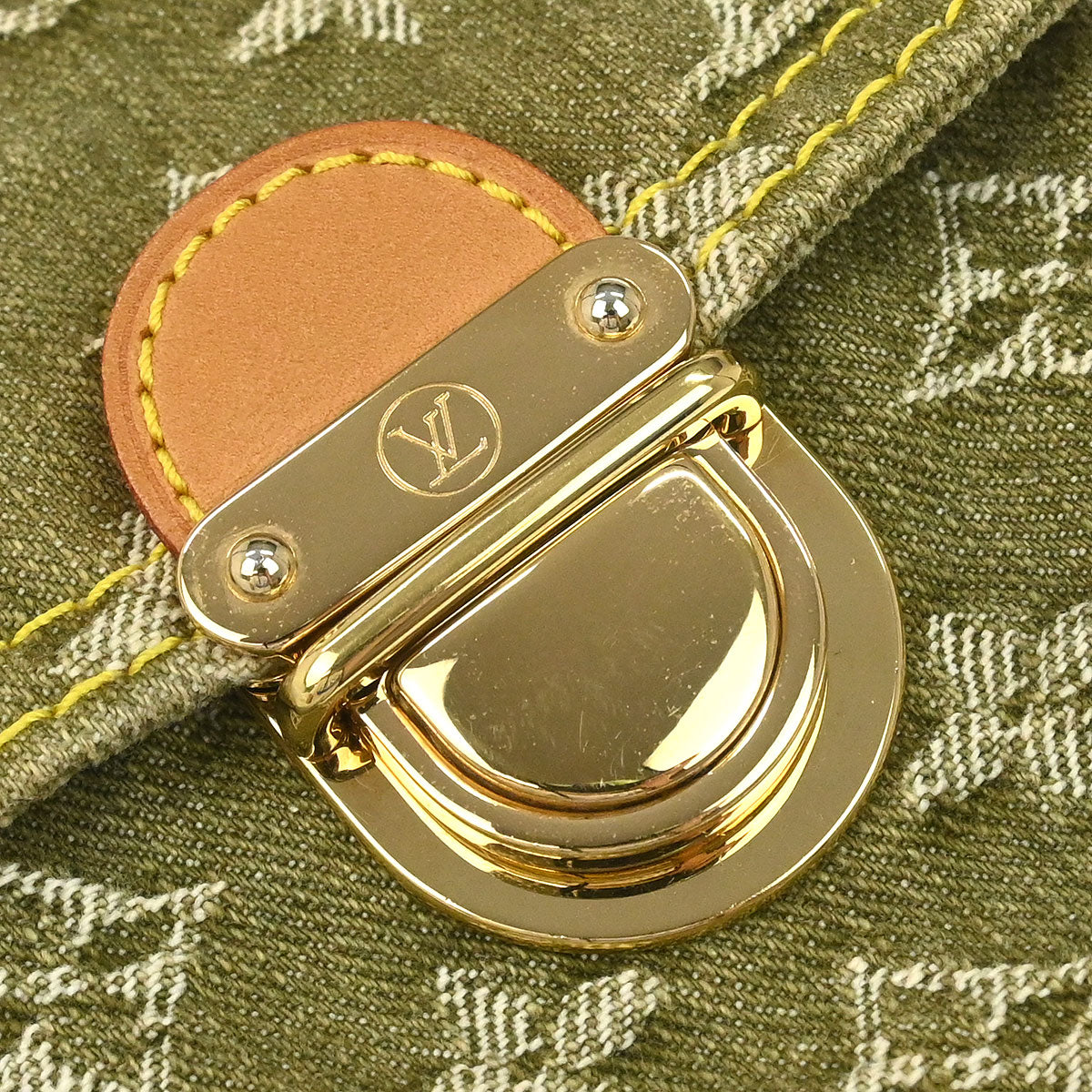 Louis Vuitton Khaki Monogram Denim Mini Pleaty Handbag M95217
