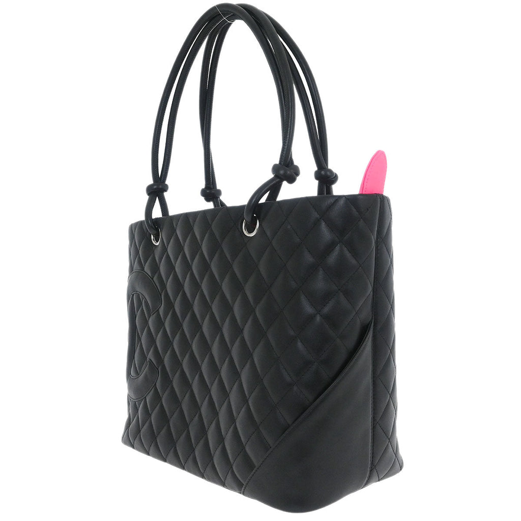 Chanel 2005-2006 Black Calfskin Cambon Ligne Tote Handbag