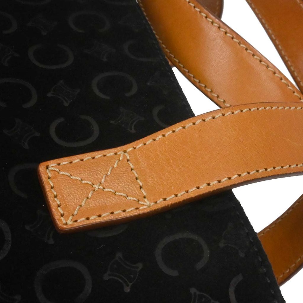 Celine Black Suede C Macadam Tote Handbag
