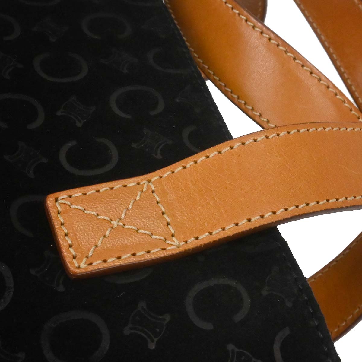 Celine Black Suede C Macadam Tote Handbag