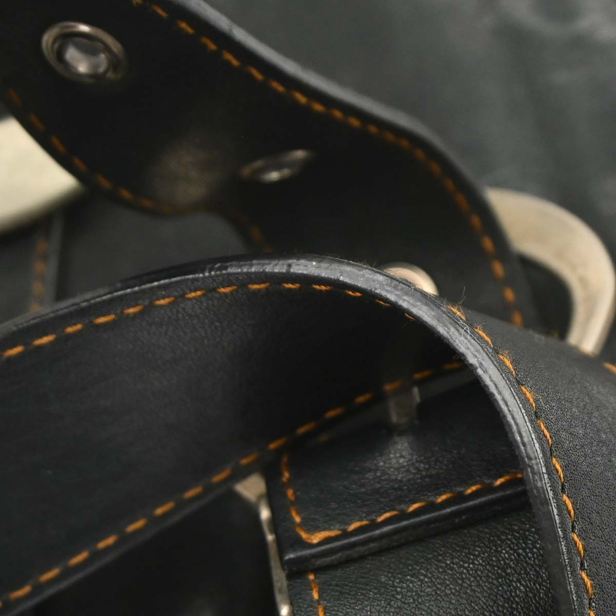 Christian Dior Black Leather Gaucho Handbag