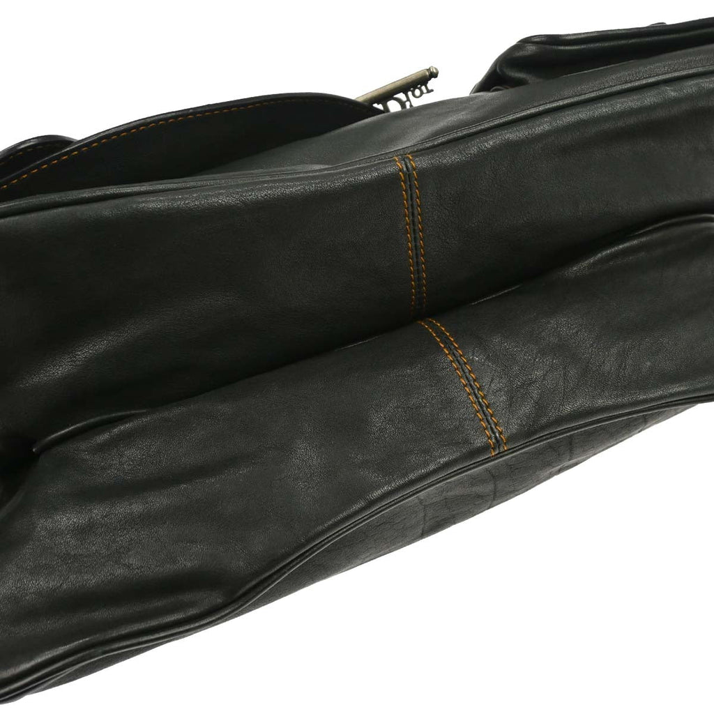 Christian Dior Black Leather Gaucho Handbag