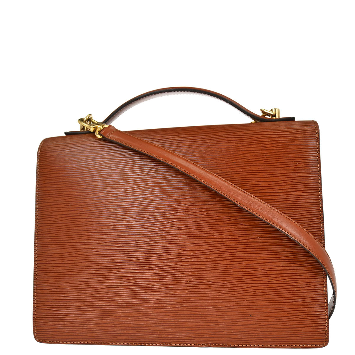 Louis Vuitton Brown Epi Monceau 28 2way Shoulder Handbag M52123