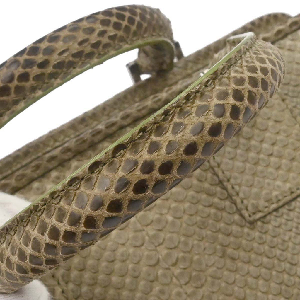 Loewe * Beige Python Amazona 28 Handbag