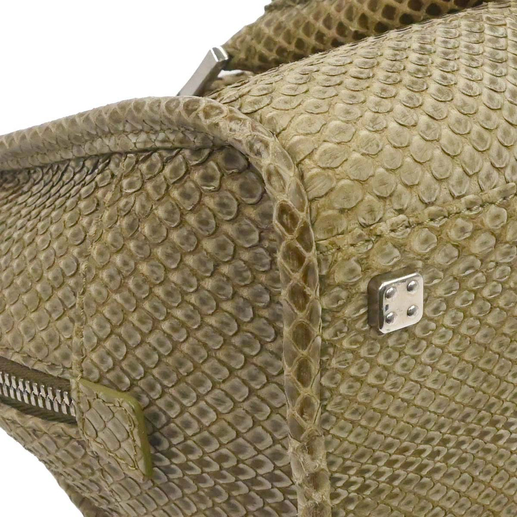 Loewe * Beige Python Amazona 28 Handbag