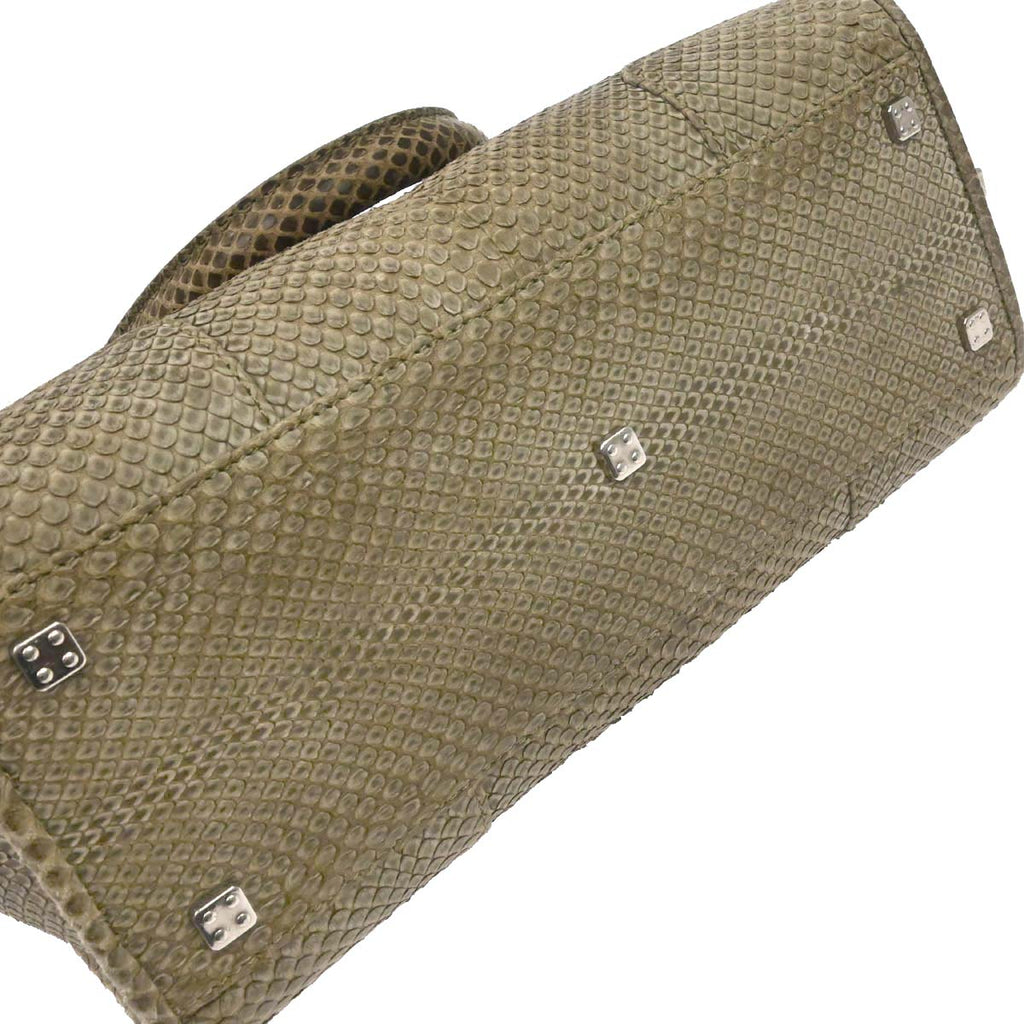 Loewe * Beige Python Amazona 28 Handbag