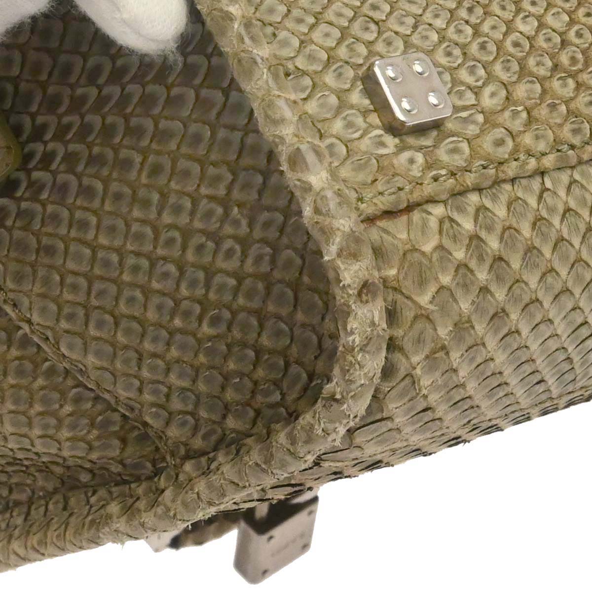 Loewe * Beige Python Amazona 28 Handbag