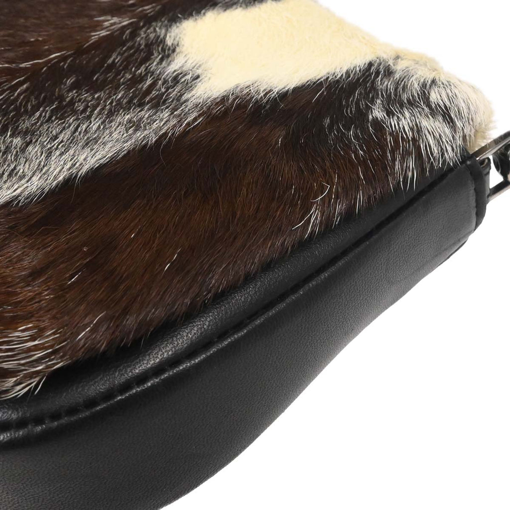 Christian Dior Black Brown Fur Malice Handbag