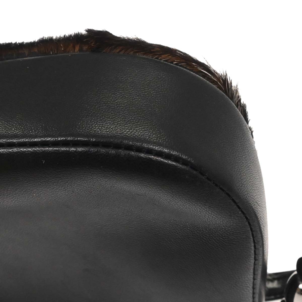 Christian Dior Black Brown Fur Malice Handbag