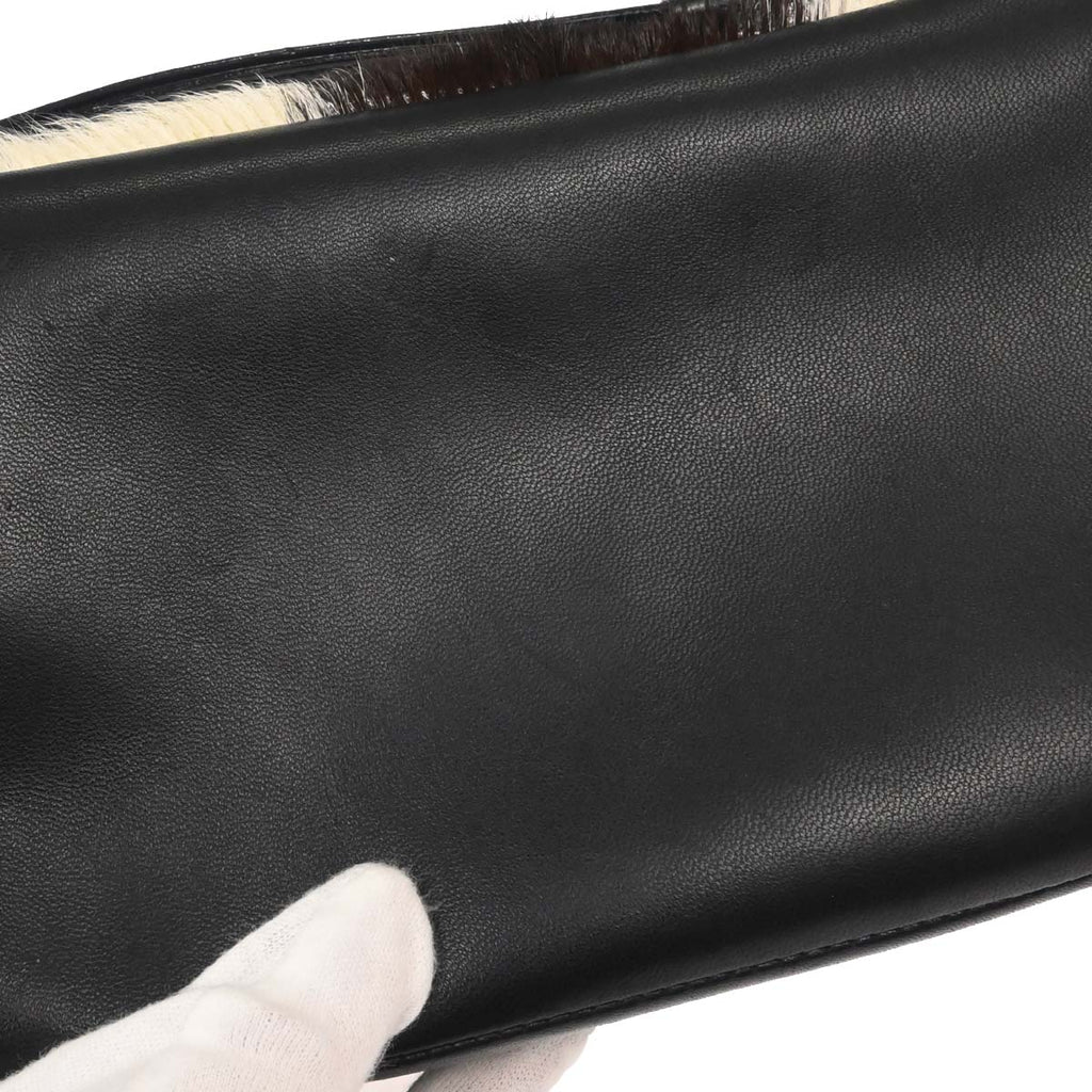 Christian Dior Black Brown Fur Malice Handbag