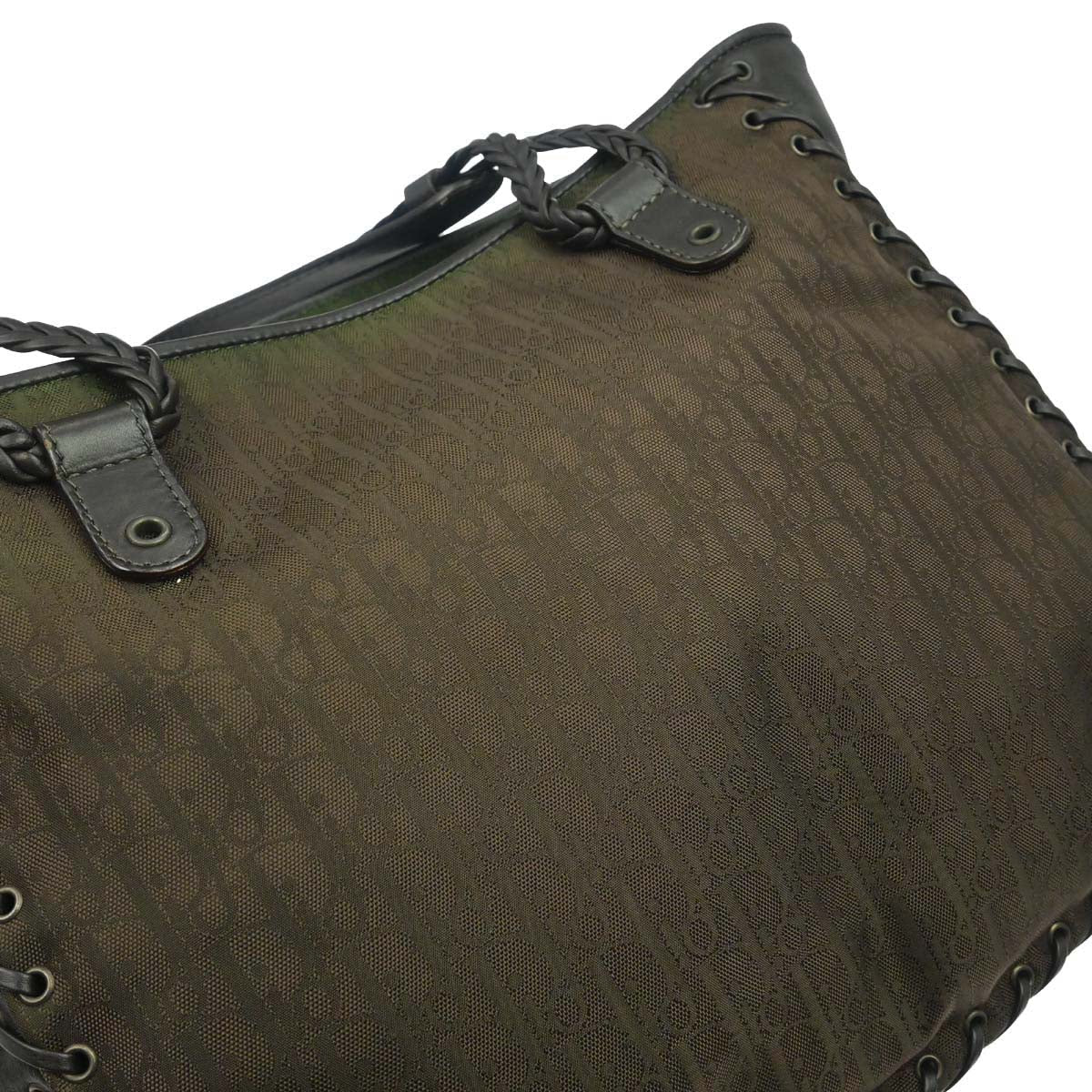 Christian Dior Brown Nylon Trotter Ethnic Tote Handbag
