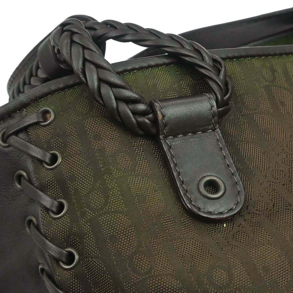 Christian Dior Brown Nylon Trotter Ethnic Tote Handbag