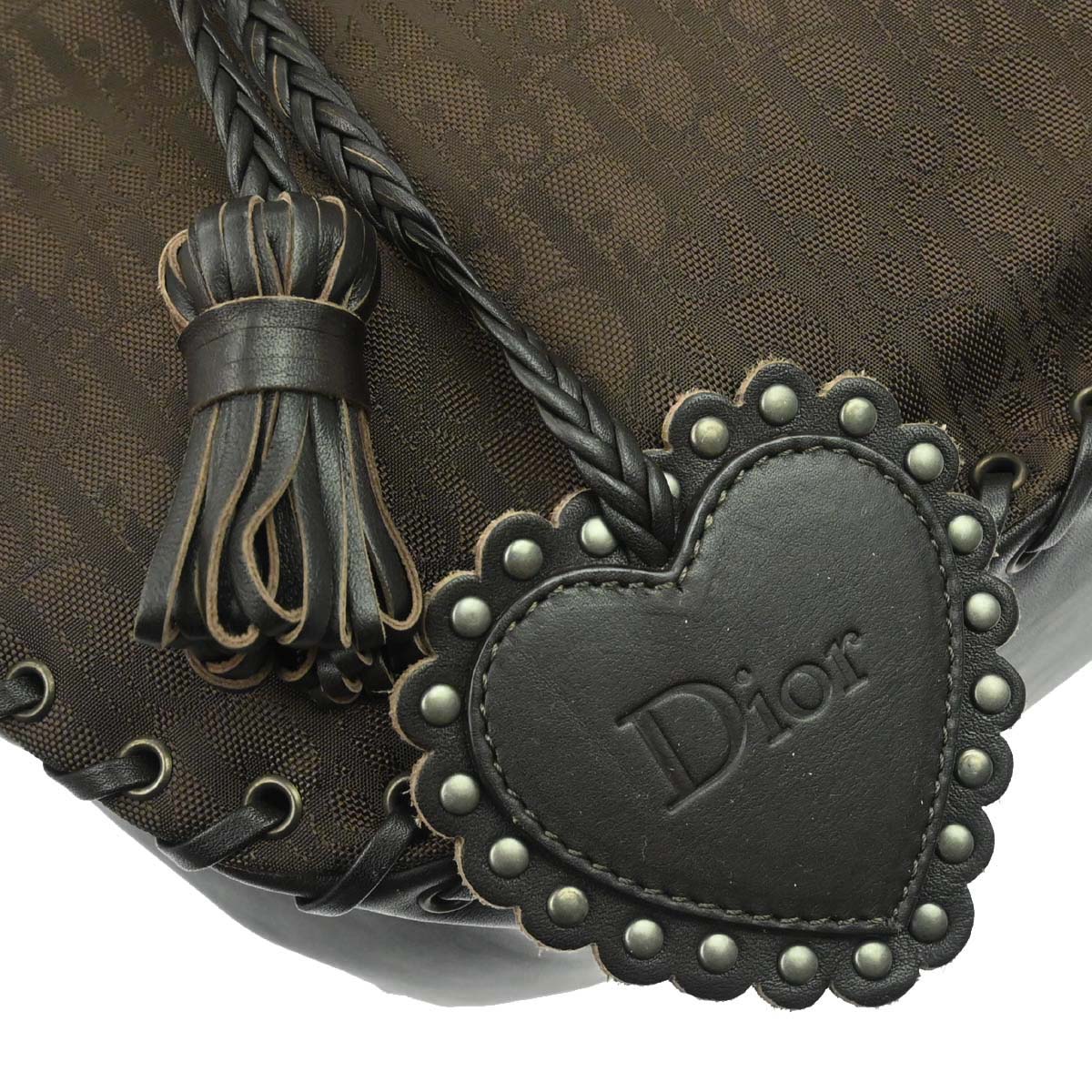 Christian Dior Brown Nylon Trotter Ethnic Tote Handbag