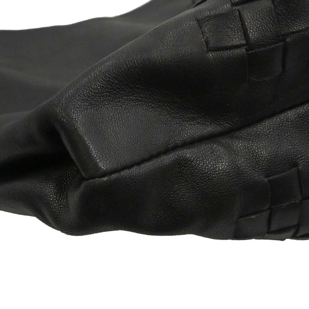 Bottega Veneta Black Lambskin Intrecciato Handbag