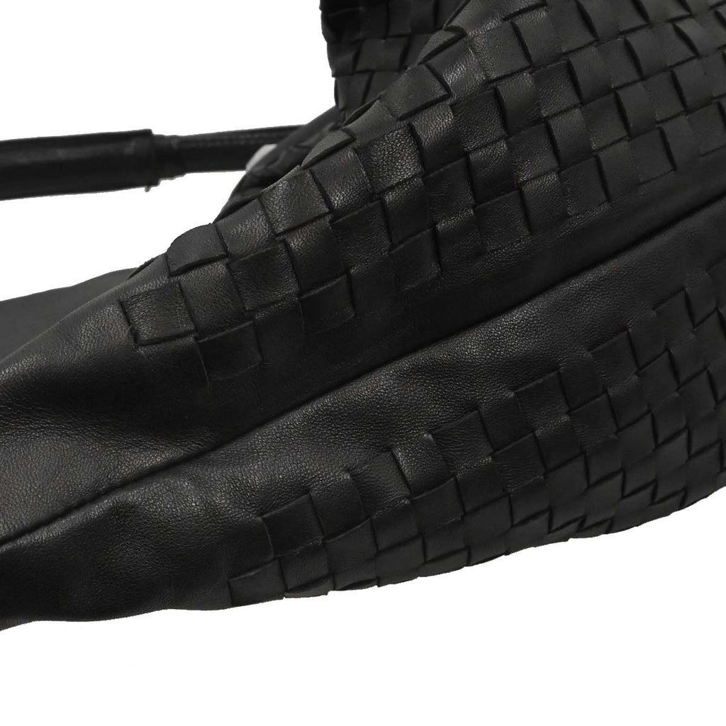 Bottega Veneta Black Lambskin Intrecciato Handbag
