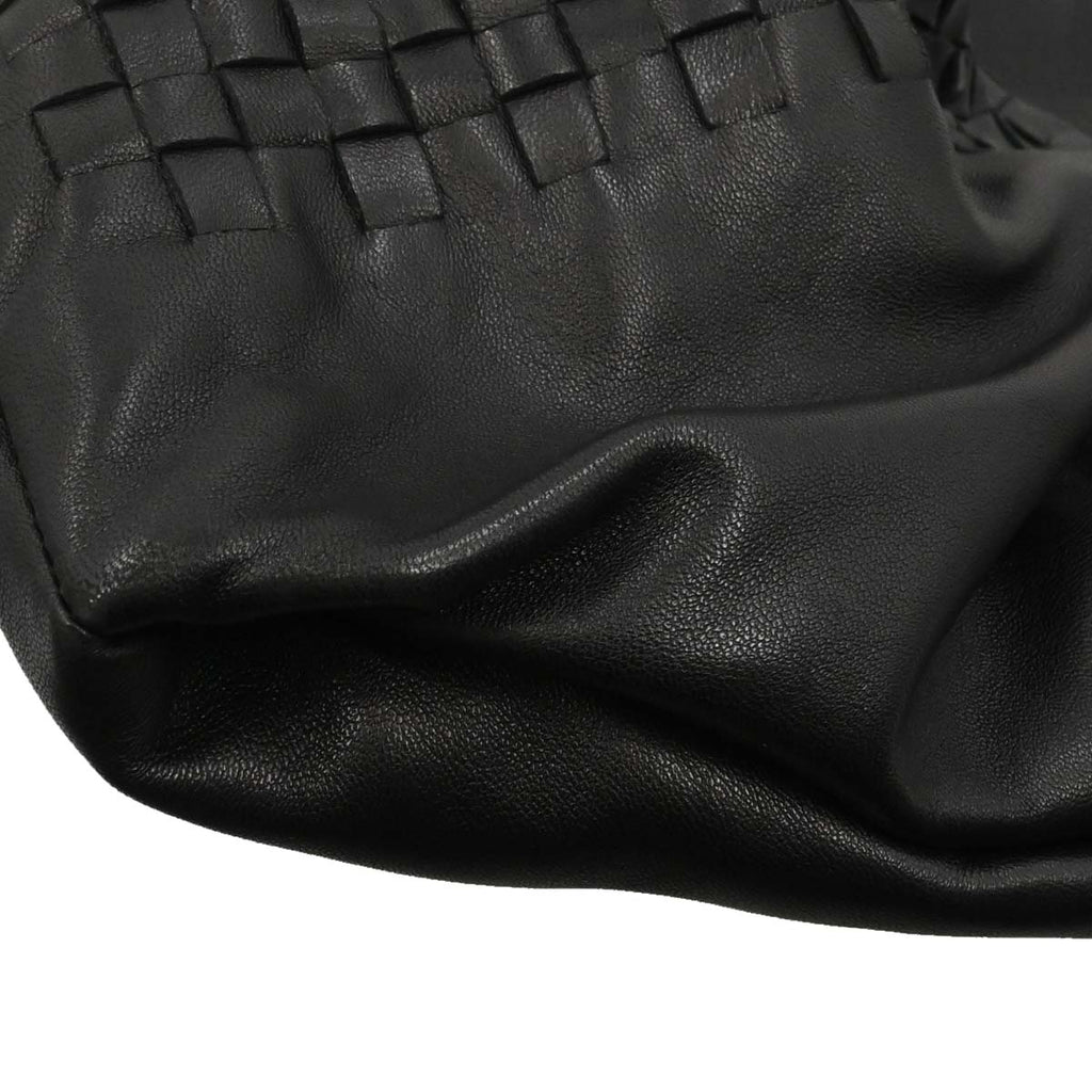 Bottega Veneta Black Lambskin Intrecciato Handbag