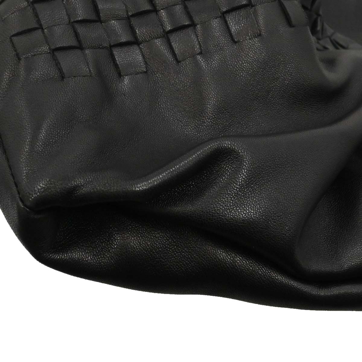 Bottega Veneta Black Lambskin Intrecciato Handbag