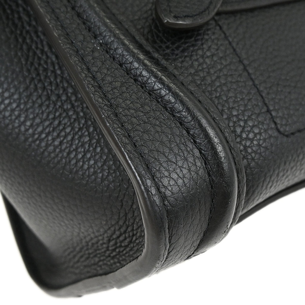 Celine Black Leather Nano Luggage Shoulder Tote Bag