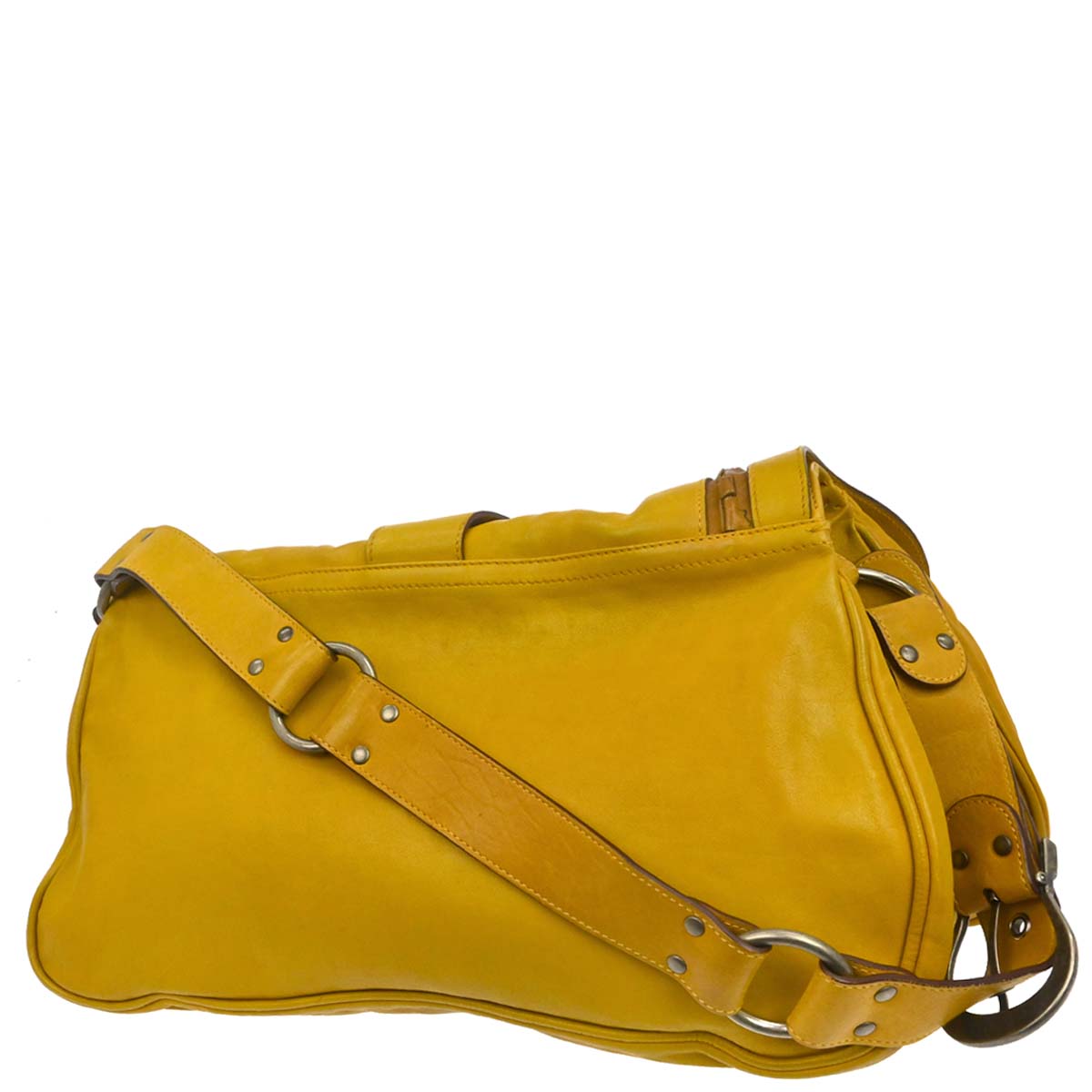 Christian Dior Yellow Gaucho Shoulder Bag