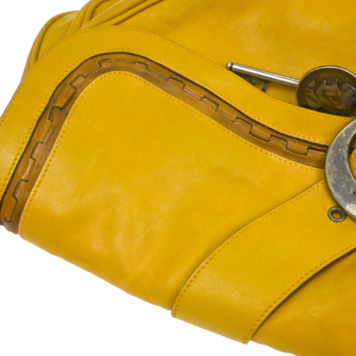 Christian Dior Yellow Gaucho Shoulder Bag