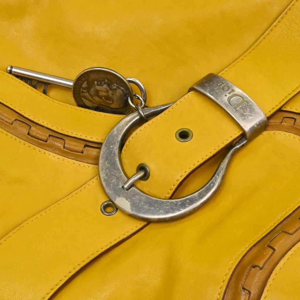 Christian Dior Yellow Gaucho Shoulder Bag