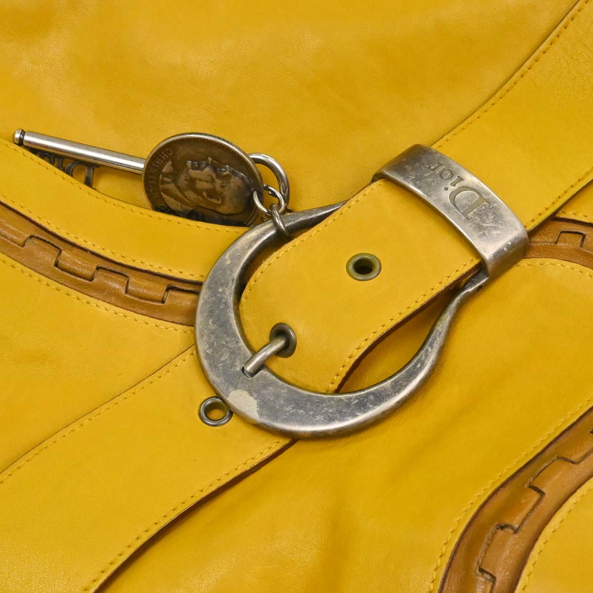 Christian Dior Yellow Gaucho Shoulder Bag