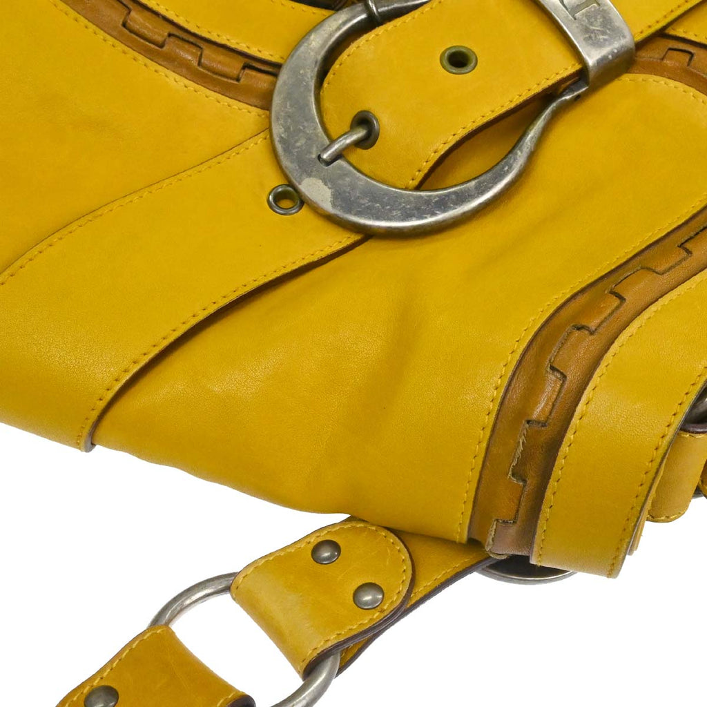 Christian Dior Yellow Gaucho Shoulder Bag