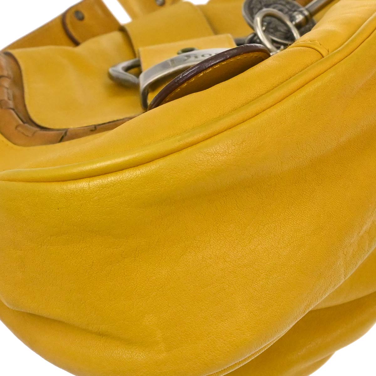 Christian Dior Yellow Gaucho Shoulder Bag