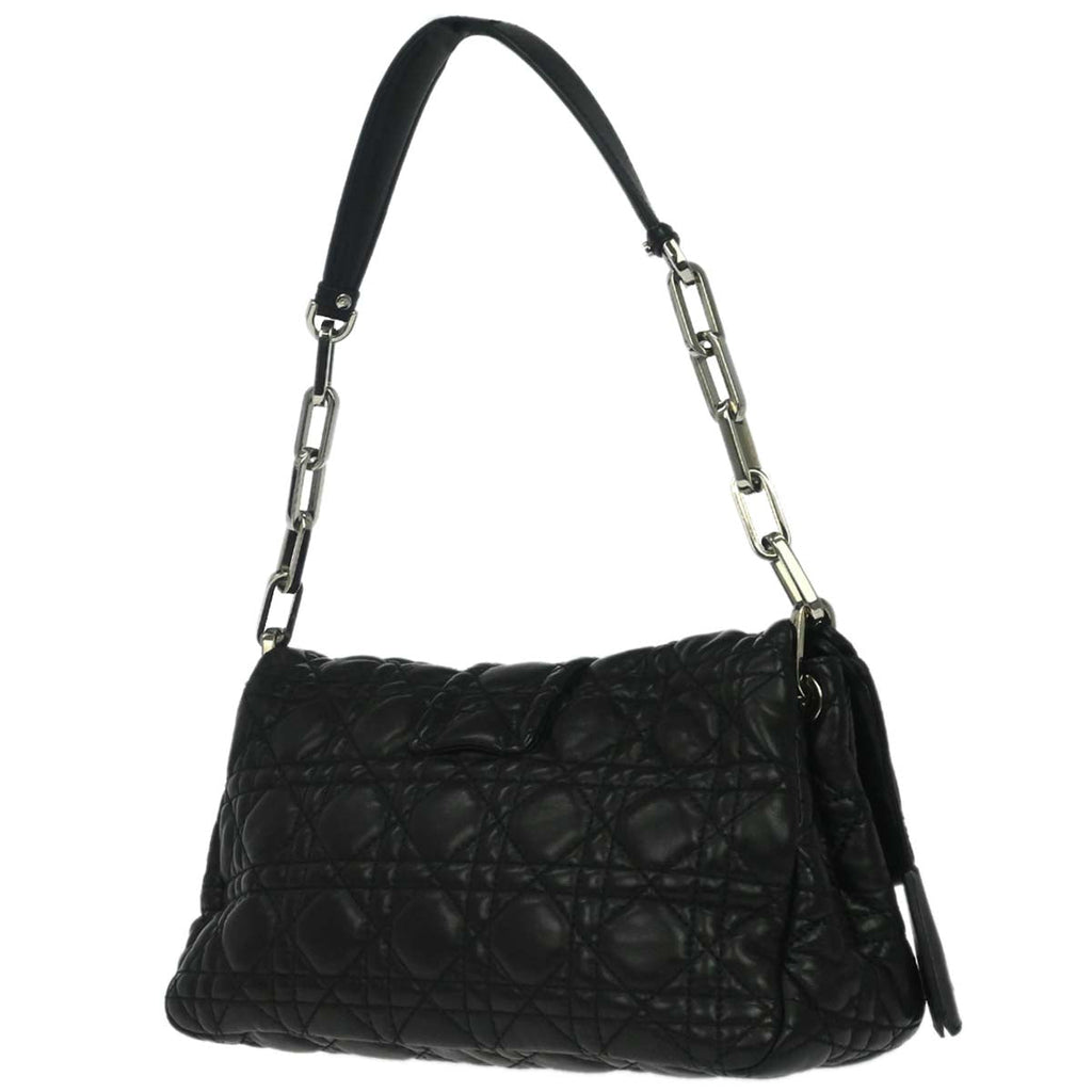 Christian Dior Black Lambskin Cannage Handbag