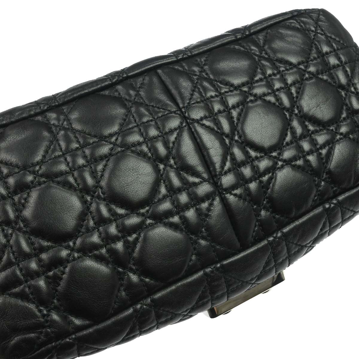 Christian Dior Black Lambskin Cannage Handbag