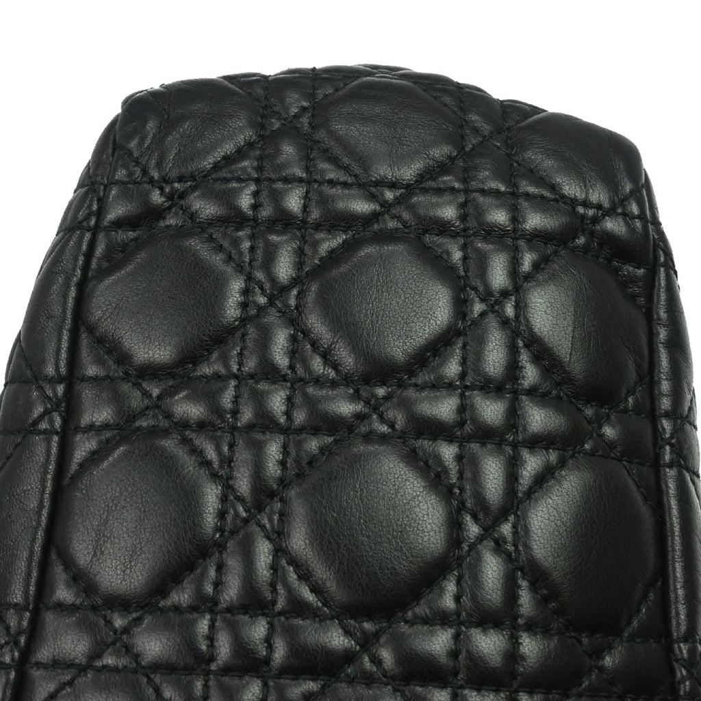 Christian Dior Black Lambskin Cannage Handbag