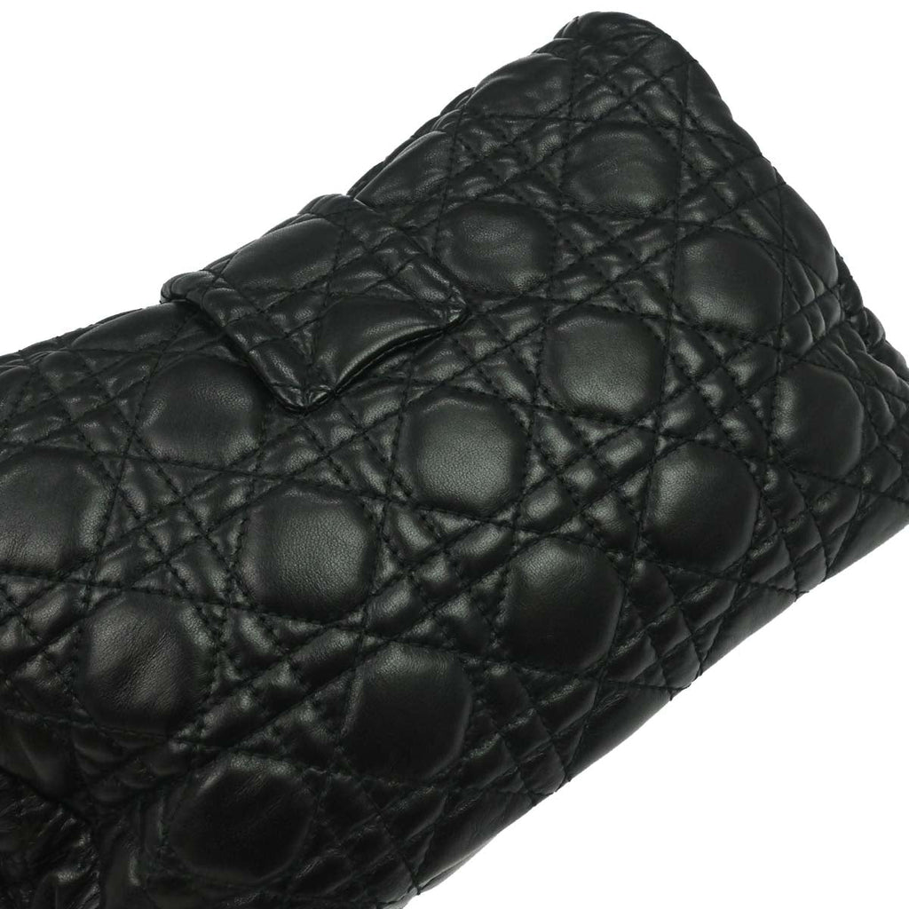 Christian Dior Black Lambskin Cannage Handbag